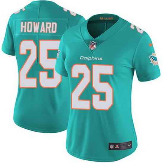 Nike Dolphins 25 Xavien Howard Aqua Green Team Color Womens Stitched NFL Vapor Untouchable Limited Jersey